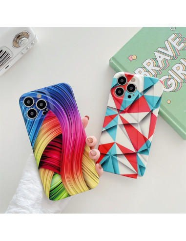 Cover iPhone 13 TPU Antiurto Astratto Abstract Rosso Blu | Melacompro