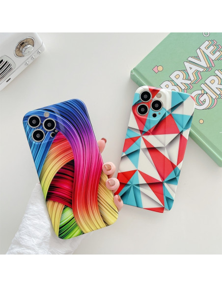 Cover iPhone 13 TPU Antiurto Astratto Abstract Rosso Blu | Melacompro