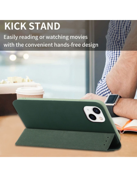 Cover iPhone 13 Pelle Rosso Vino Deep Verde | Melacompro