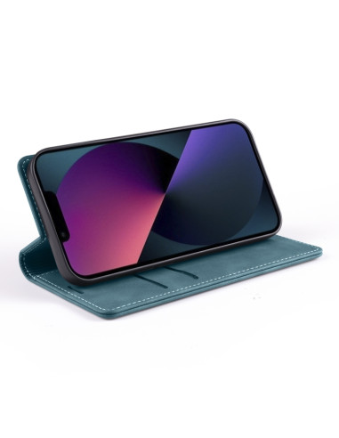 Cover iPhone 13 Pelle Rosso Vino Blu | Melacompro