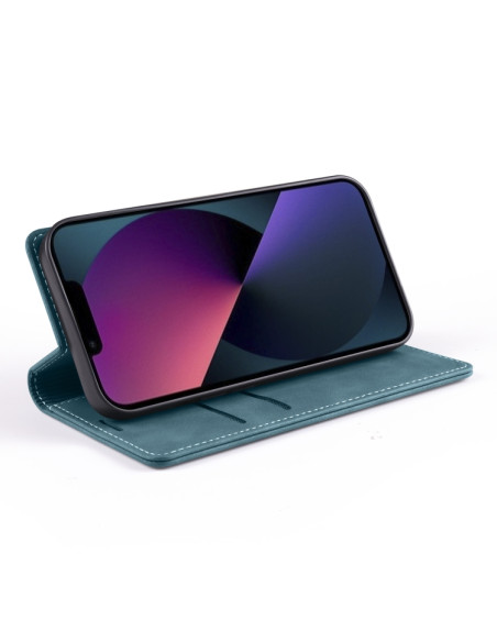 Cover iPhone 13 Pelle Rosso Vino Blu | Melacompro