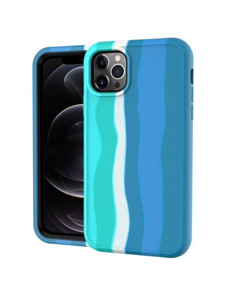 Cover iPhone 13 Silicone Antiurto Rainbow Verde | Melacompro