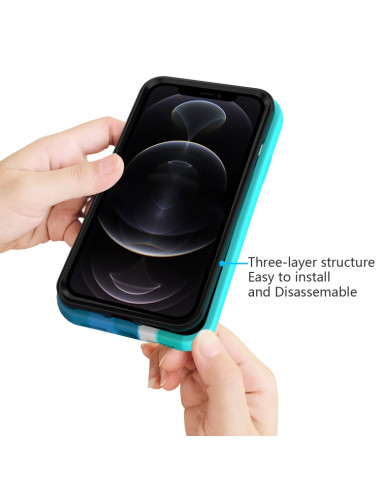 Cover iPhone 13 Silicone Antiurto Rainbow Verde | Melacompro