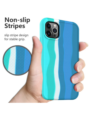 Cover iPhone 13 Silicone Antiurto Rainbow Verde | Melacompro