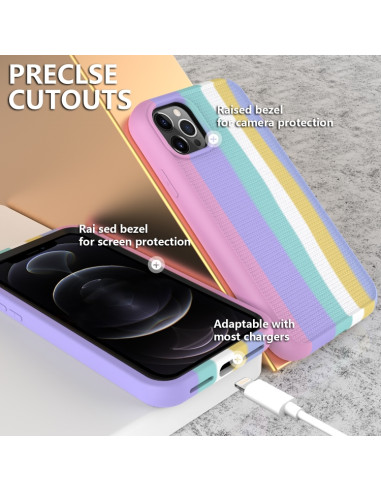 Cover iPhone 13 Silicone Antiurto Rainbow Rosa | Melacompro