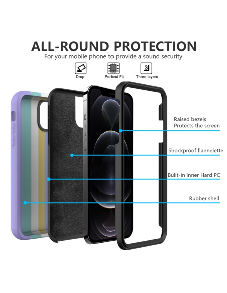 Cover iPhone 13 Silicone Antiurto Rainbow Rosa | Melacompro