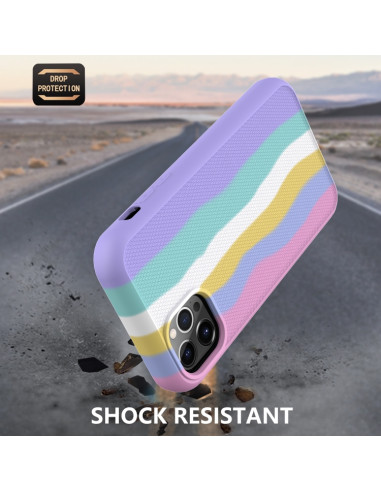Cover iPhone 13 Silicone Antiurto Rainbow Rosa | Melacompro