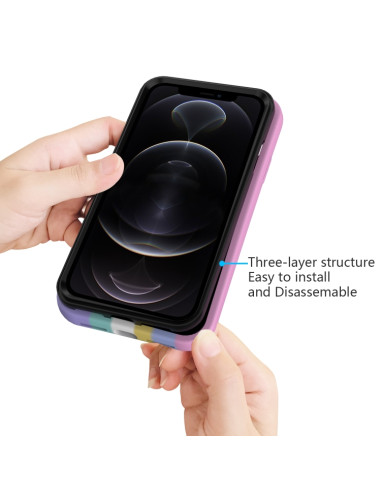 Cover iPhone 13 Silicone Antiurto Rainbow Rosa | Melacompro