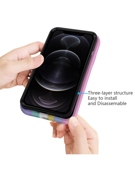 Cover iPhone 13 Silicone Antiurto Rainbow Rosa | Melacompro