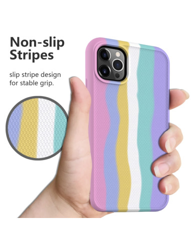 Cover iPhone 13 Silicone Antiurto Rainbow Rosa | Melacompro