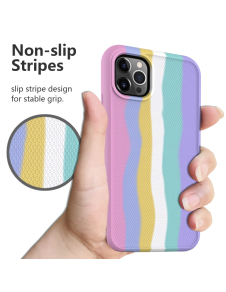 Cover iPhone 13 Silicone Antiurto Rainbow Rosa | Melacompro
