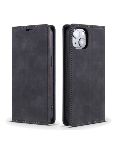 Cover iPhone 13 Pelle Rosso Vino Nero | Melacompro