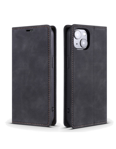 Cover iPhone 13 Pelle Rosso Vino Nero | Melacompro