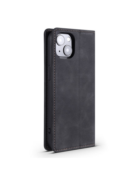 Cover iPhone 13 Pelle Rosso Vino Nero | Melacompro