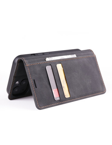 Cover iPhone 13 Pelle Rosso Vino Nero | Melacompro