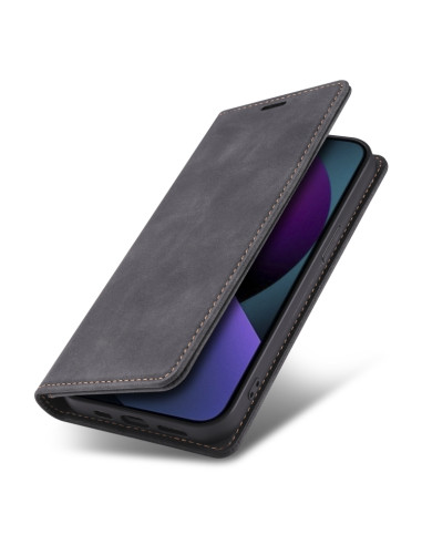 Cover iPhone 13 Pelle Rosso Vino Nero | Melacompro