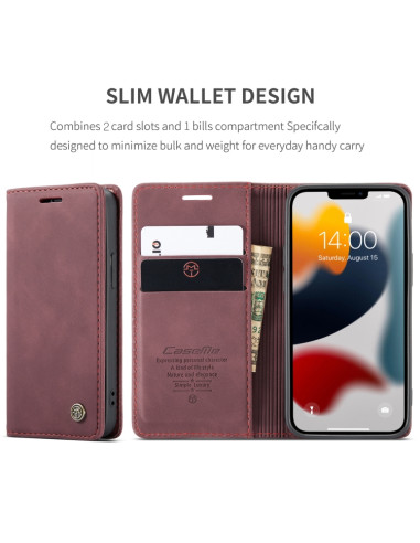 Cover iPhone 13 Pelle Rosso Vino Wine Rosso | Melacompro