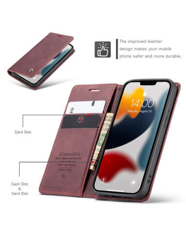 Cover iPhone 13 Pelle Rosso Vino Wine Rosso | Melacompro