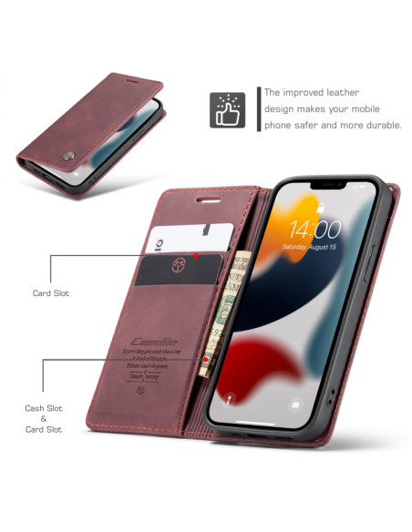 Cover iPhone 13 Pelle Rosso Vino Wine Rosso | Melacompro