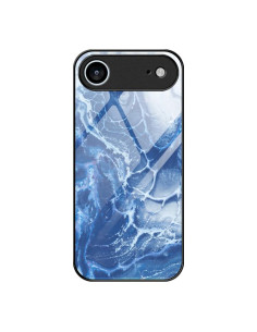 Cover iPhone Air Vetro Marmo Blu Oceano