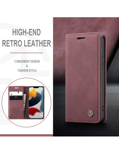 Cover iPhone 13 Pelle Rosso Vino Wine Rosso | Melacompro