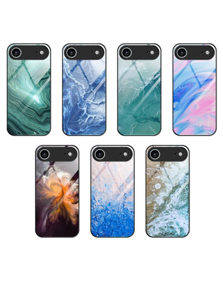 Cover iPhone Air Vetro Marmo Blu Oceano | Melacompro