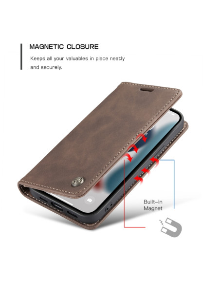 Cover iPhone 13 Pelle Rosso Vino Coffee | Melacompro