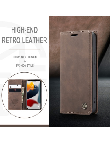 Cover iPhone 13 Pelle Rosso Vino Coffee | Melacompro