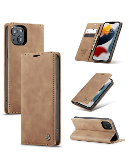 Cover iPhone 13 Pelle Rosso Vino Marrone | Melacompro