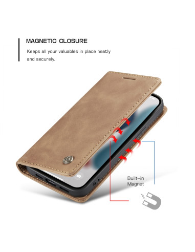 Cover iPhone 13 Pelle Rosso Vino Marrone | Melacompro