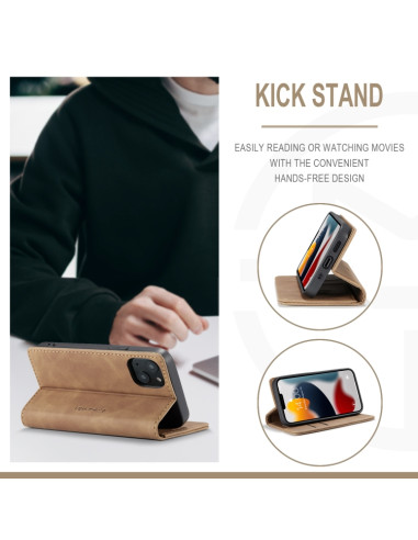 Cover iPhone 13 Pelle Rosso Vino Marrone | Melacompro