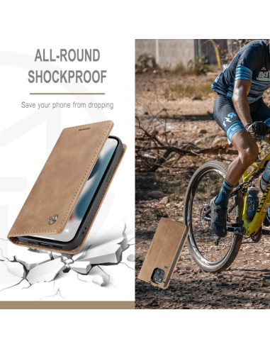 Cover iPhone 13 Pelle Rosso Vino Marrone | Melacompro