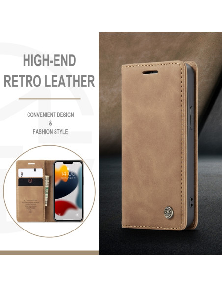 Cover iPhone 13 Pelle Rosso Vino Marrone | Melacompro