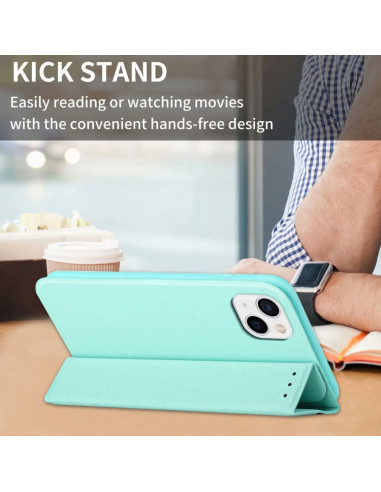 Cover iPhone 13 Pelle Rosso Vino Menta Verde | Melacompro