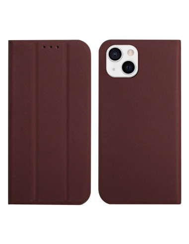 Cover iPhone 13 Pelle Rosso Vino Marrone | Melacompro