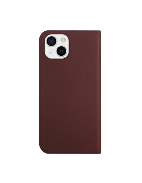 Cover iPhone 13 Pelle Rosso Vino Marrone | Melacompro