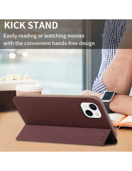 Cover iPhone 13 Pelle Rosso Vino Marrone | Melacompro