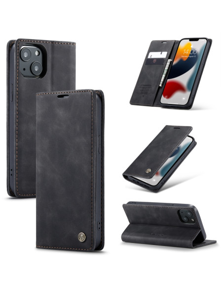 Cover iPhone 13 Pelle PU Portafoglio Nero | Melacompro