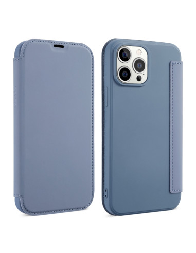 Cover iPhone 13 Pro PU Leather Flip Lavanda Grigio | Melacompro