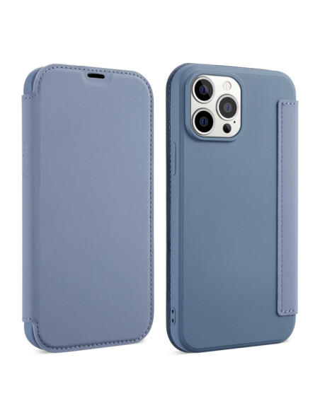 Cover iPhone 13 Pro PU Leather Flip Lavanda Grigio | Melacompro