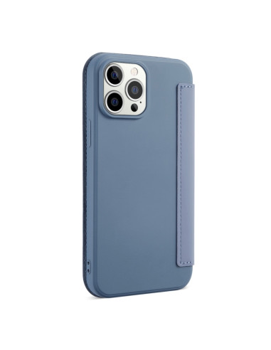 Cover iPhone 13 Pro PU Leather Flip Lavanda Grigio | Melacompro