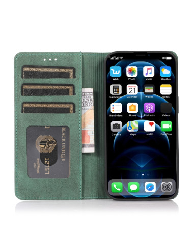 Cover iPhone 13 Pro PU Leather Flip Verde | Melacompro