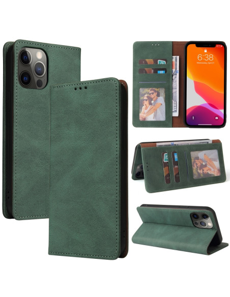 Cover iPhone 12 Pro Max Pelle Nero Verde | Melacompro