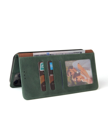 Cover iPhone 12 Pro Max Pelle Nero Verde | Melacompro