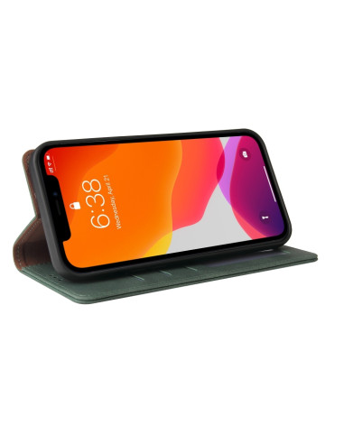 Cover iPhone 12 Pro Max Pelle Nero Verde | Melacompro