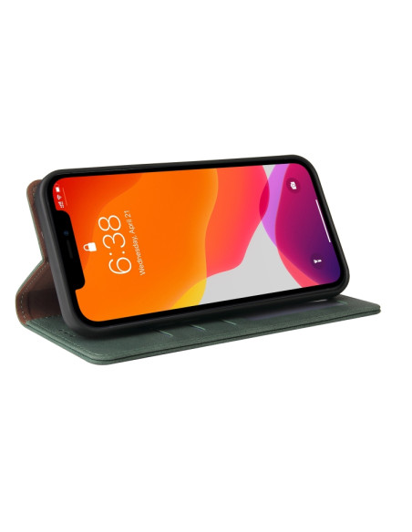 Cover iPhone 12 Pro Max Pelle Nero Verde | Melacompro