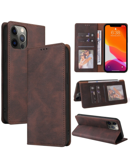 Cover iPhone 12 Pro Max Pelle Nero Marrone | Melacompro