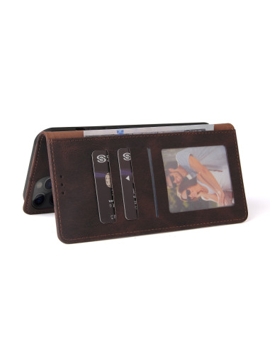 Cover iPhone 12 Pro Max Pelle Nero Marrone | Melacompro