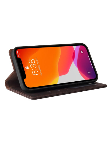 Cover iPhone 12 Pro Max Pelle Nero Marrone | Melacompro