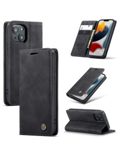 Cover iPhone 13 mini Pelle PU Flip con Portacarte Nero
